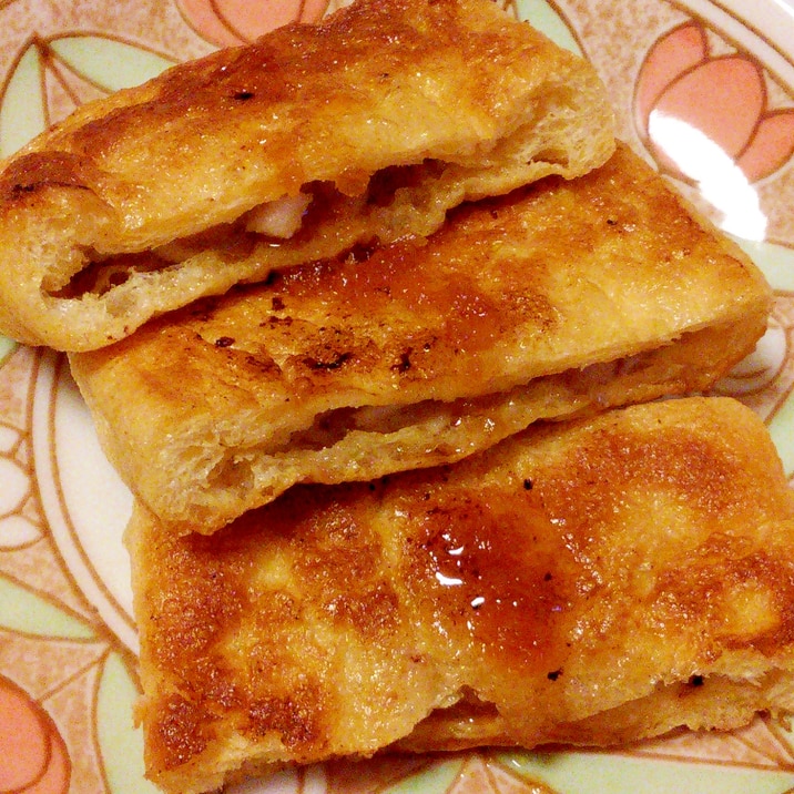 ハンバーグの種リメイク♪油揚げ包み焼きおろしぽん酢